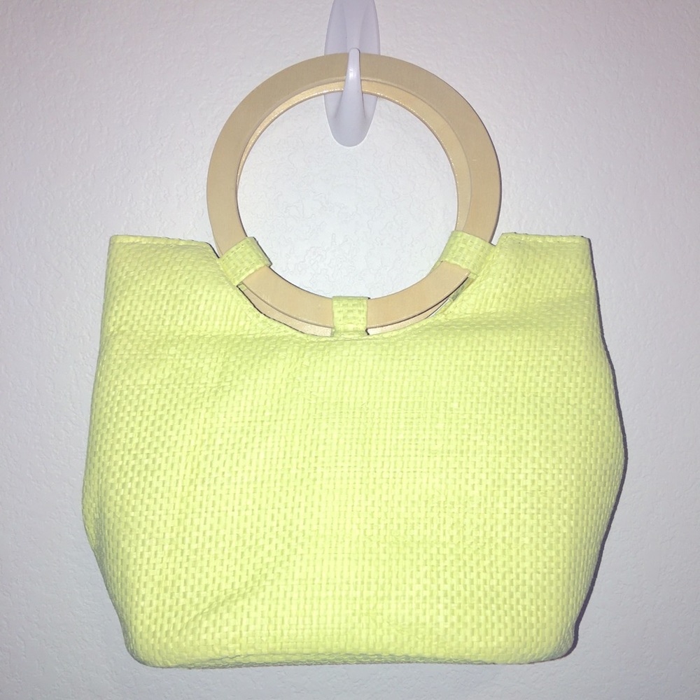 COPY - Yellow Tote Bag with Wooden Handles - Brand New - Perfect for Spring & B…